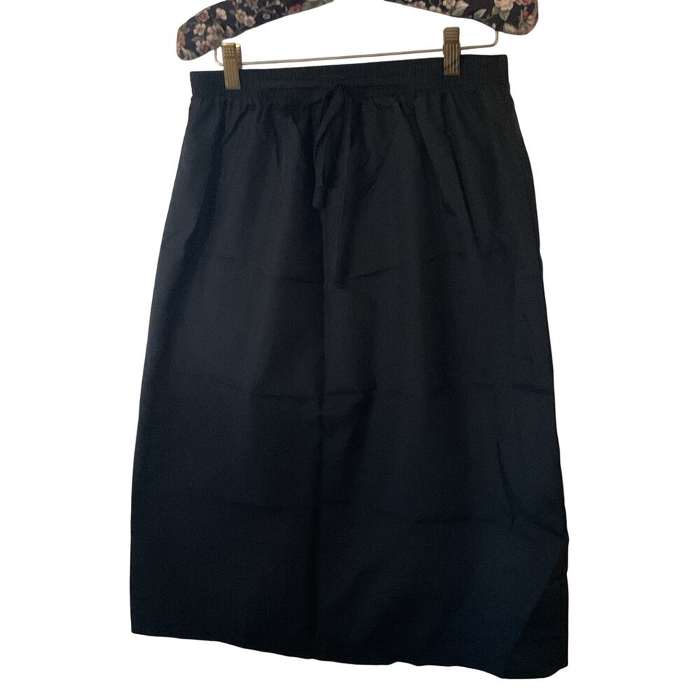 Vintage Sears Black Midi Skirt Women’s Medium USA Made Elastic Waist NOS - Picture 8 of 10